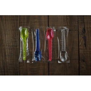 00144 Multicolored multi-use Spoon, packaged 10,7cm