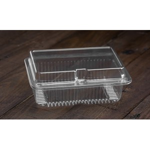 00576 Transparent Square Container 500ml with integrated lid. 