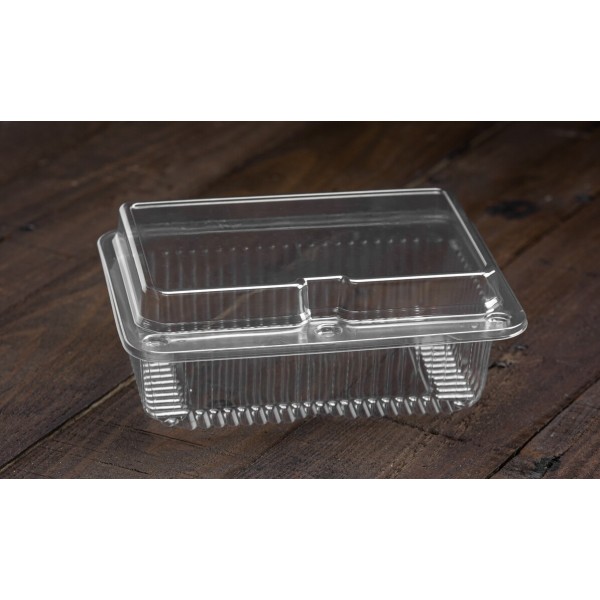 00576 Transparent Square Container 500ml with integrated lid.  Containers with lid ΕΙΔΗ ΣΥΣΚΕΥΑΣΙΑΣ - TSEPAS PACK AEBE